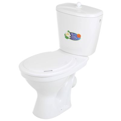 УЦЕНКА Унитаз компакт ЛЗСФ "Универсал Эконом", боковая подводка, косой выпуск, сиденье, шток