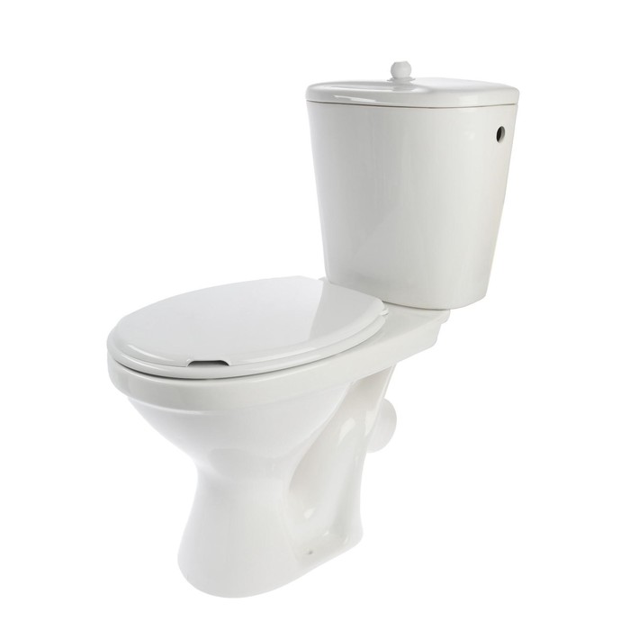 УЦЕНКА Унитаз компакт ЛЗСФ "Универсал Эконом", боковая подводка, косой выпуск, сиденье, шток - Фото 1