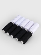 Нитки, 40/2, 300 м, набор 10 шт., чёрный, белый - Фото 2