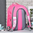 Рюкзак молодёжный на молнии, 2 отдела, 2 наружных кармана, розовый - Фото 2