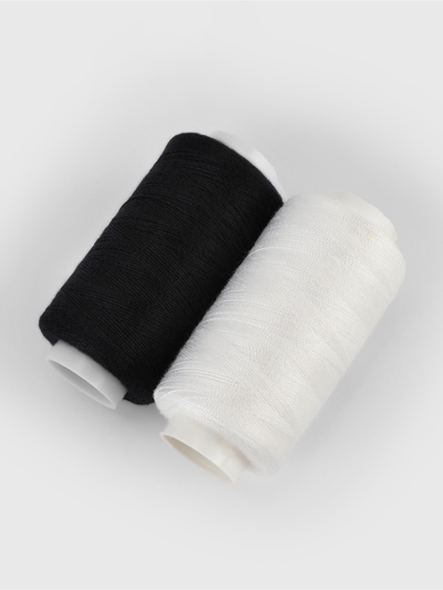 Нитки 40/2, 2 шт., 350 м, чёрный, белый