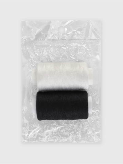 Нитки 40/2, 2 шт., 350 м, чёрный, белый