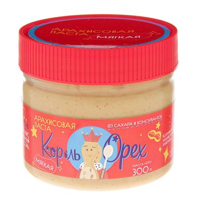 Арахисовая паста "Король Орех" мягкая, 300 г