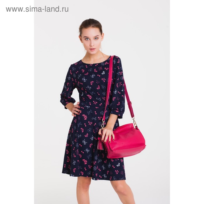 Платье женское 4905 цвет т.синий/розовый, р-р 44 - Фото 1