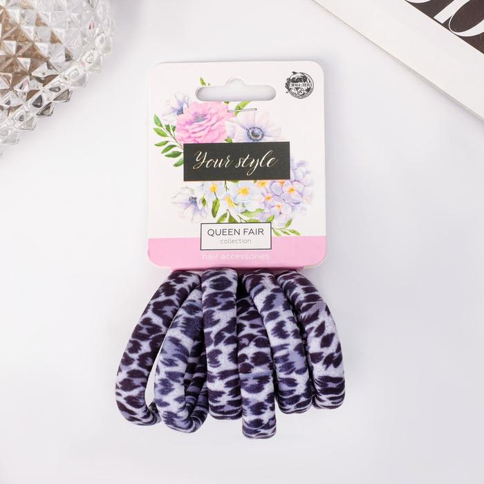 Резинка для волос "Пятнистый орнамент" (набор 6 шт) леопард - Фото 1