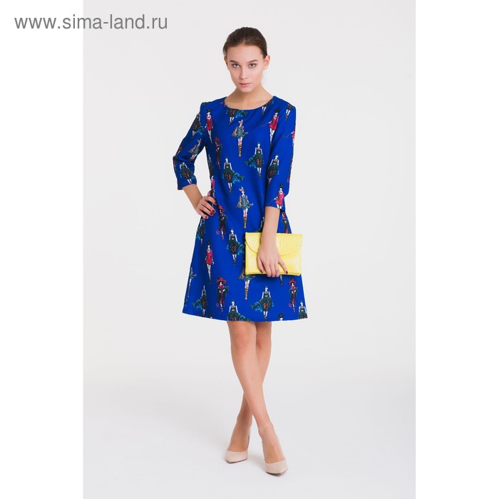 Платье, размер 50, рост 164 см, цвет синий (арт. 4907 С+) - Фото 1