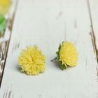 Серьги из полимерной глины "Цветы одуванчика", цвет желтый - Фото 2
