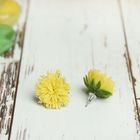 Серьги из полимерной глины "Цветы одуванчика", цвет желтый - Фото 3