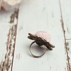 Кольцо из полимерной глины "Цветы розы", безразмерное, цвет розовый - Фото 3
