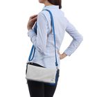 Сумка женская на молнии "Лилиана Light", 1 отдел, 1 наружный карман, длинный ремень, голубой/серый - Фото 2