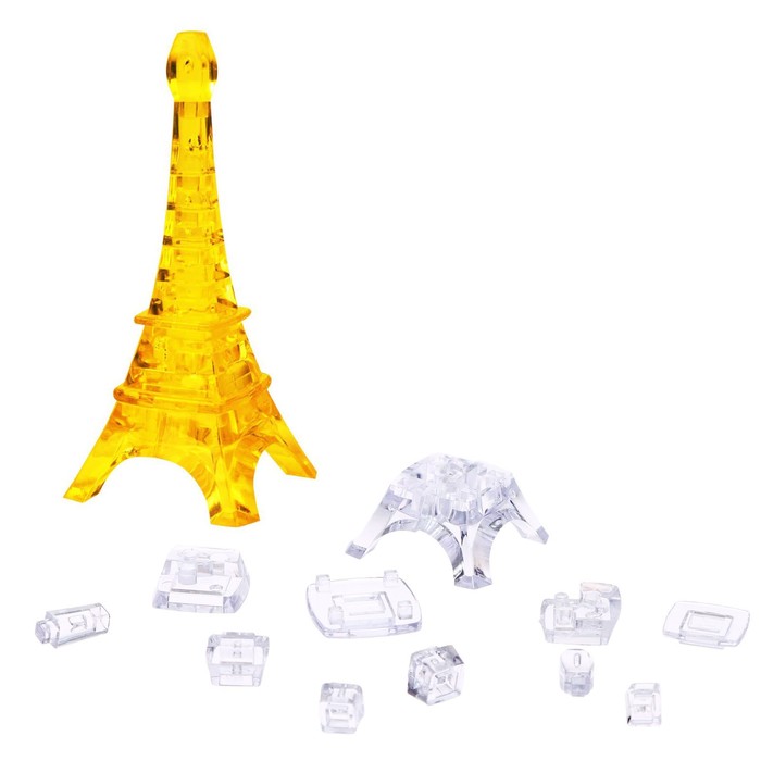 3D пазл «Эйфелева башня», кристаллический, 10 деталей, цвета МИКС - фото 1887680315