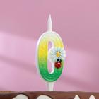 Свеча для торта «Ромашки», 10.2 см, разноцветная цифра 0 - Фото 1