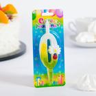 Свеча для торта «Ромашки», 10.2 см, разноцветная цифра 0 - Фото 2