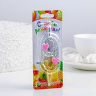 Свеча для торта «Сердечки» серебряно-золотая, 10.2 см, цифра 9 - Фото 3