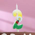 Свеча для торта «Ромашки», 10.2 см, разноцветная цифра 2 - Фото 1