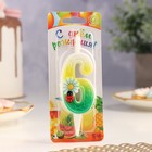 Свеча для торта «Ромашки», 10.2 см, разноцветная цифра 6 - Фото 2