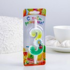 Свеча для торта «Ромашки», 10.2 см, разноцветная цифра 3 - Фото 3