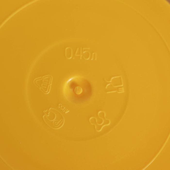 Контейнер пищевой 450 мл с герметичной крышкой, цвет микс - фото 1895066147