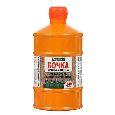 Удобрение органоминеральное «Огородник», ускоритель компостирования, «Бочка и 4 ведра», 600 мл