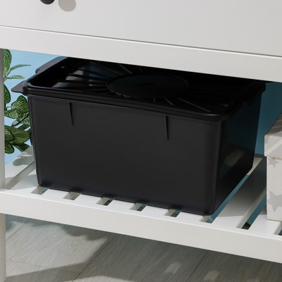 Контейнер для хранения с герметичной крышкой, 18 л, 36.5×26×25 см, чёрный