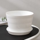 Горшок для цветов с поддоном «ПластоС. Классик», 1.4 л, пластиковый, белый - Фото 2