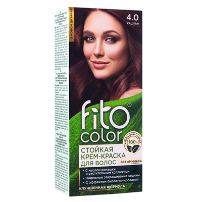 Стойкая крем-краска для волос Fitocolor, тон каштан, 115 мл