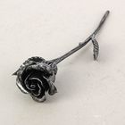 Роза кованая серебряная 32 см, ручная работа - Фото 2