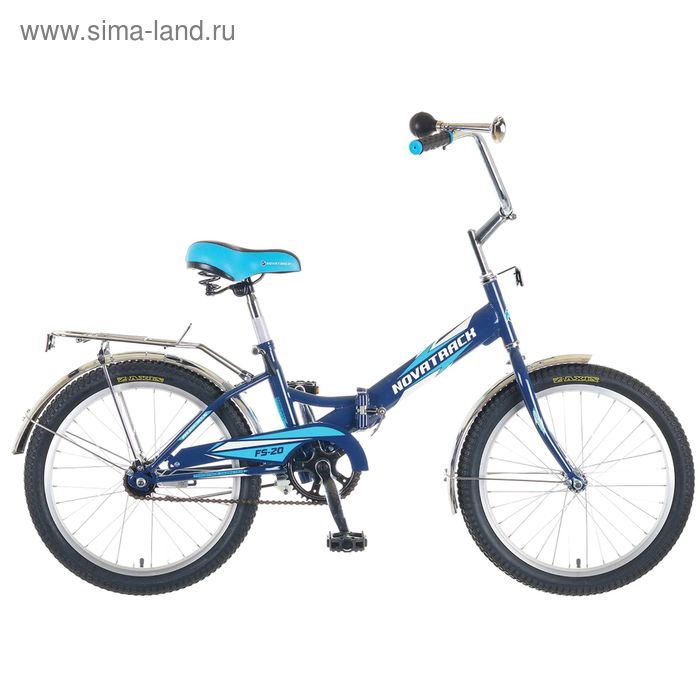 Велосипед 20" Novatrack FS20 короткая база, 2015, 1ск., цвет синий/голубой - Фото 1