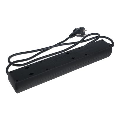 Сетевой фильтр TDM СФ-06В, 6 розеток, 1.5 м, 16 А, ПВС 3х1 мм2, черный