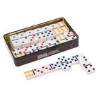 Домино сувенирное Double colour dot, 28 костей, в металлической коробке, УЦЕНКА (мятая упаковка) - Фото 1