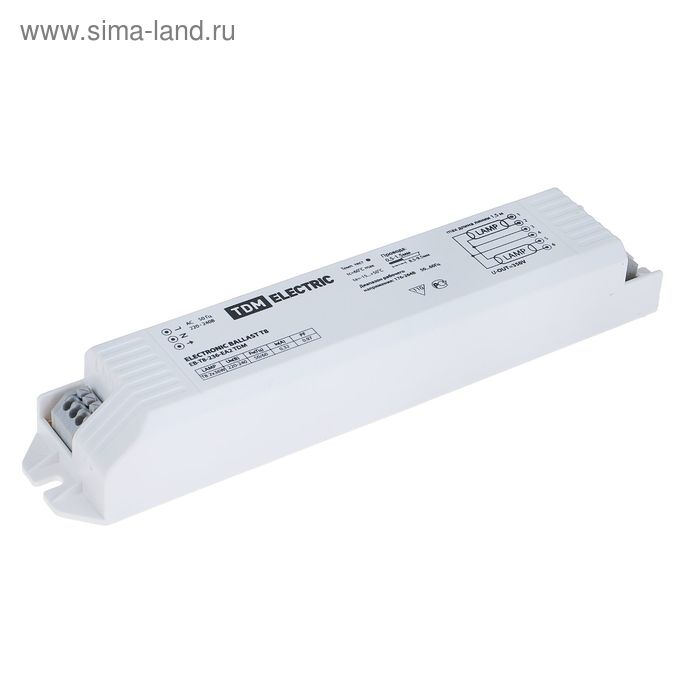 ЭПРА для люминесцентных ламп TDM EB-T8-236-EA2, 2х36 Вт, SQ0339-0004 - Фото 1