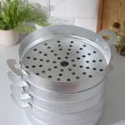 Манты-казан, 6 л, d=22 см, с 3 сетками, высота секции 5 см, с крышкой, штампованный алюминий - Фото 3