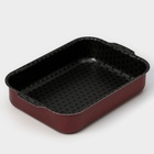 Противень «Хозяюшка», 19×25 см, h=6 см, антипригарное покрытие, цвет бордовый - Фото 3