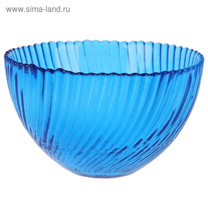 Салатник «Альтера», 350 мл, d=12 см, цвет синий прозрачный - Фото 1
