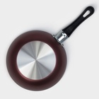 Сковорода «Хозяюшка», d=16 см, пластиковая ручка, антипригарное покрытие, алюминий, бордовая - Фото 5