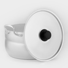 Кастрюля, 4.5 л, d=22 см, с крышкой, штампованный алюминий, серебристая - Фото 3