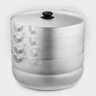 Мантоварка, 13 л, d=34.5 см, с 3 сетками, с крышкой, штампованный алюминий - Фото 2