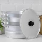 Мантоварка, 13 л, d=34.5 см, с 3 сетками, с крышкой, штампованный алюминий - Фото 7