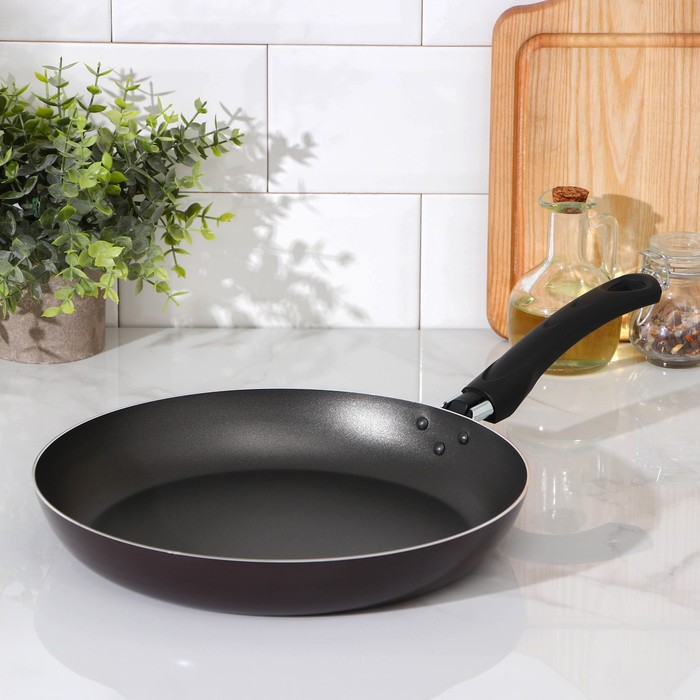 Сковорода «Хозяюшка», d=26 см, съёмная ручка, антипригарное покрытие, цвет бордовый - Фото 1