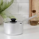 Ковш, 750 мл, с крышкой, штампованный алюминий, серебристый - Фото 4