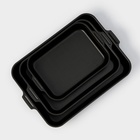 Набор противней «Лазоньера», 3 предмета: 19×25 см, 23×30 см, 27×35 см, h=7 см, антипригарное покрытие, цвет синий - Фото 4