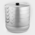 Манты-казан, 13 л, d=30 см, с 4 сетками, высота секции 5 см, с крышкой, штампованный алюминий - Фото 9