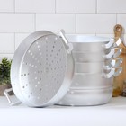 Манты-казан, 13 л, d=30 см, с 4 сетками, высота секции 5 см, с крышкой, штампованный алюминий - Фото 7