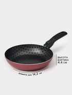 Сковорода «Хозяюшка», d=20 см, съёмная ручка, антипригарное покрытие, алюминий, бордовая - Фото 2