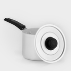 Ковш, 1 л, карбоновая ручка, с крышкой, штампованный алюминий, серебристый - Фото 2