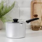 Ковш, 1 л, карбоновая ручка, с крышкой, штампованный алюминий, серебристый - Фото 4