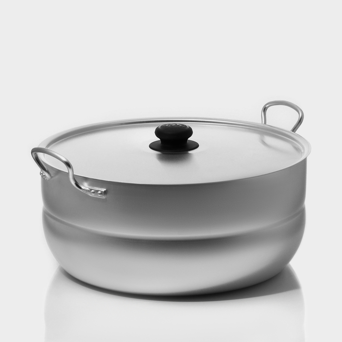 Кастрюля алюминиевая, 13 л, металлическая крышка - Фото 1