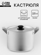 Кастрюля, 2.5 л, металлическая крышка, алюминий - Фото 1