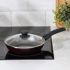 Сковорода «Хозяюшка», d=20 см, съёмная ручка, стеклянная крышка, антипригарное покрытие, алюминий бордовая - Фото 16