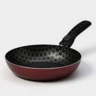 Сковорода «Хозяюшка», d=20 см, съёмная ручка, стеклянная крышка, антипригарное покрытие, алюминий бордовая - Фото 3